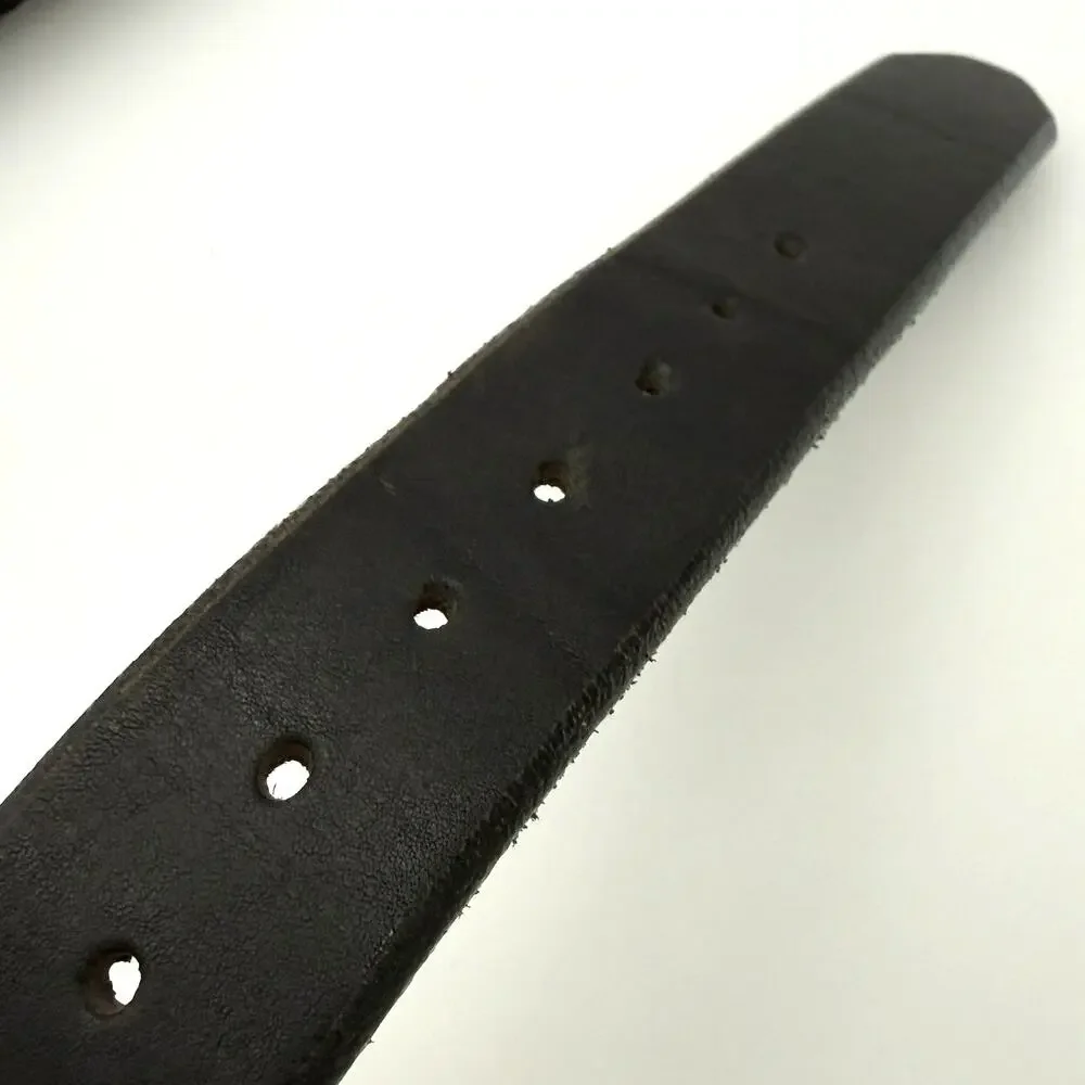 Duluth Trading Co Leather Belt Black Solid Brass Buckle Made in USA Workwear